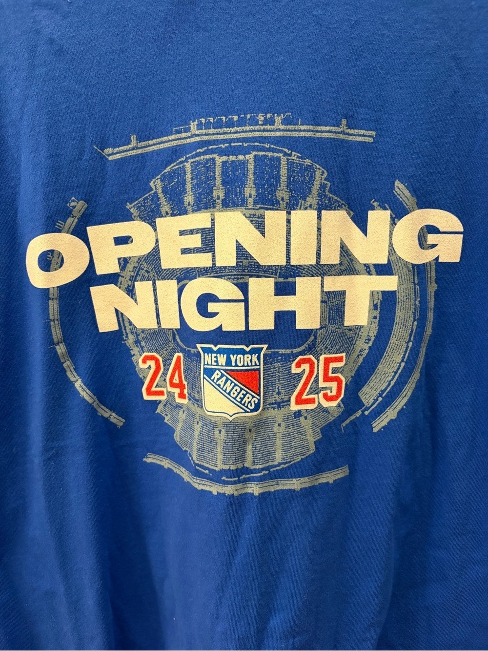 New York Rangers Opening Night 2024-2025 Heavy Cotton T-Shirt Mens XL Blue NHL - Picture 4 of 8